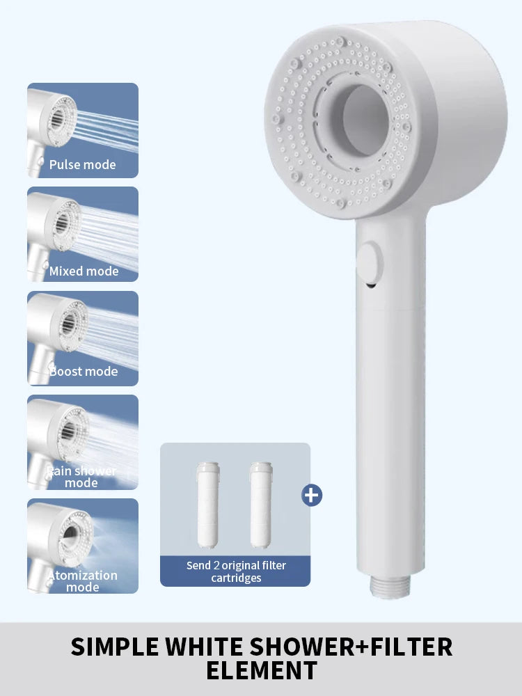 Hand Shower High Pressure Handheld Shower 5 Models Universal Adaptation Bathroom 