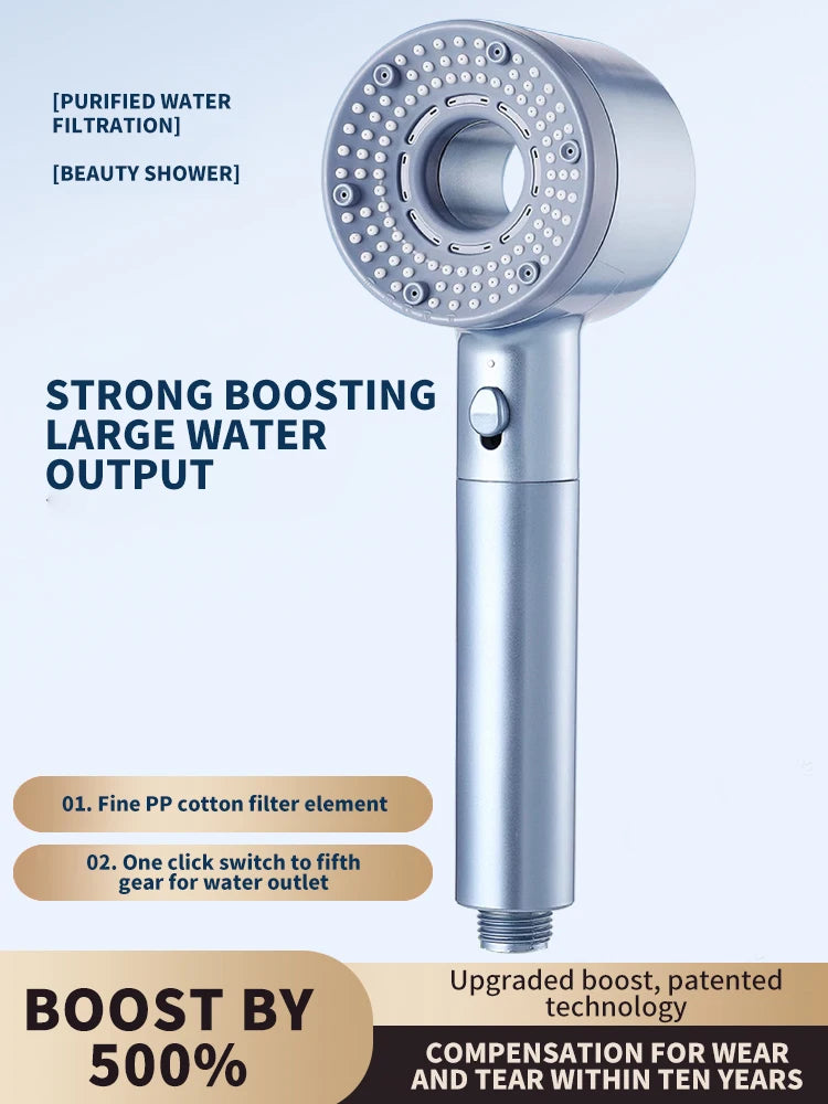 Hand Shower High Pressure Handheld Shower 5 Models Universal Adaptation Bathroom 